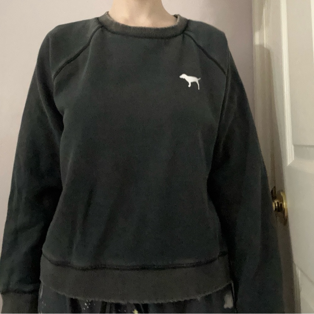 PINK VS Grey Crew Sweatshirt Back Logo